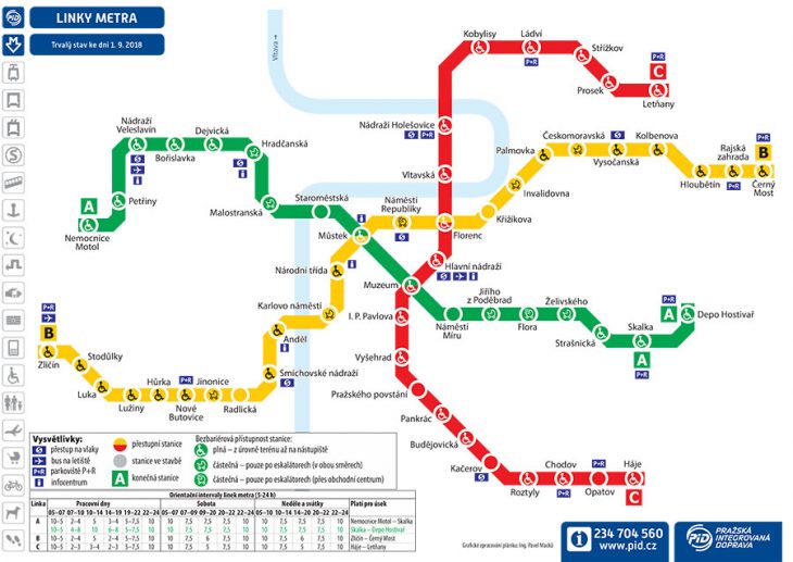 Metro Praha mapa 2020